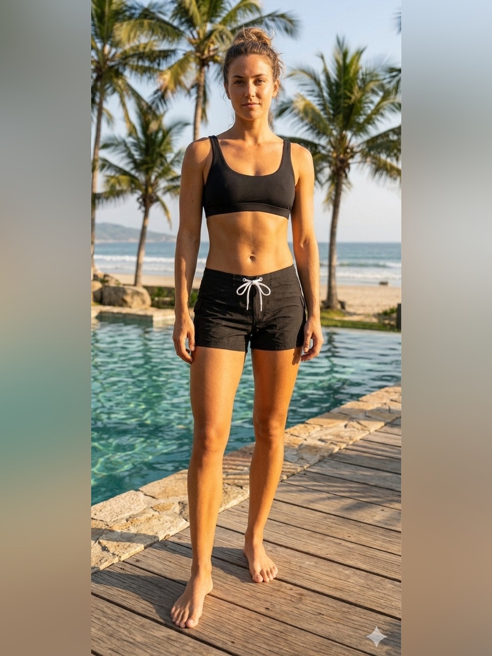 Nike Women’s Black Board Swim Trunks Shorts Drawstring Large Beach Surf